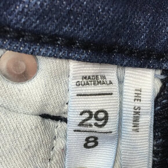 LOFT Women's Jeans The Skinny Button Fly Stretch Dark Wash size 8 length 28" - Picture 4 of 8